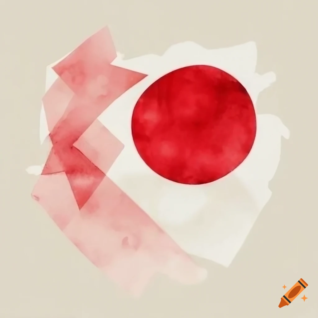 Craiyon AI generated illustration, kind of an abstract Japanese flag.