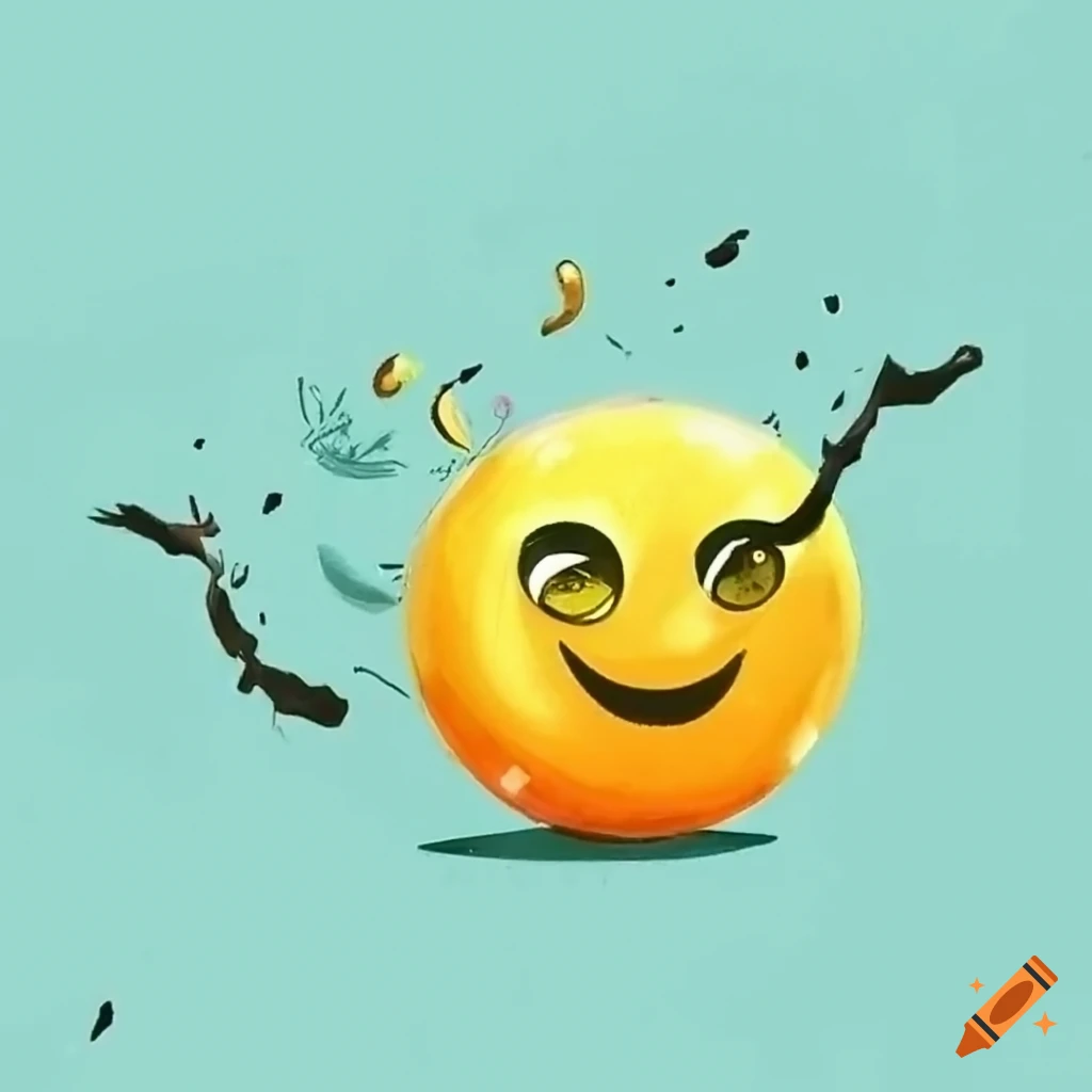 Craiyon generated illustration of a smiley having fun with simple things.